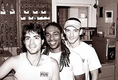 Sunday afternoon crew at Flex: Alfredo, Anton, and Tom