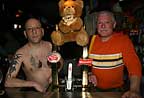 At the bar with Yves (r) of Bear's Bar