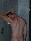 Taking a shower at St. Marc Spa
